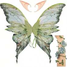 Adult Fairy Wings, Includes Elf Ear Cuffs And Fairy Arm Sleeves, Fairy Costume Set, Suitable For Parties, Cosplay And Other Occasions, Halloween - Multicolor - View 7