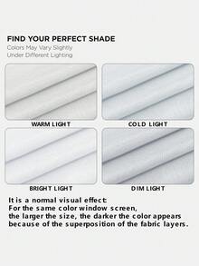 1pc Translucent Solid Color Window Sheer Curtain, Bedroom Living Room Decor, Cream Style Solid Color Sheer Curtain, Translucent Soft Light Sheer Curtain, Bedroom Living Room Decor, Balcony Bay Window Ethereal Curtain, Versatile, Back To School, School Supplies, Dorm Decor, College Decor - Black - View 10