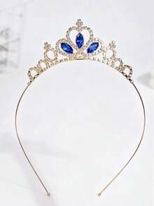 1pc Girls Rhinestone Crown Princess Headband, Fairy-Like Hair Accessory For Performance, Birthday, Festival, Growth Gift, Suitable For Women, All Seasons, Wearable - Multicolor - View 3