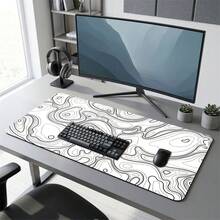 Black White Line Extra Long Mouse Pad For Gaming Office Home Art Design Gift For Friends Family Rubber Base PC Laptop Study Desk Mat Multiple Sizes Computer Keyboard Pad Non Slip Durable Smooth - View 8