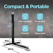 Bike Stand Vertical Portable Space-Saving Bicycle Rack Storage Adjustable Height - 22*30*23.5inch - View 8