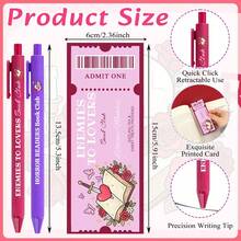 Readers Book Club Stationery Set,Novelty Fun Bookmark Vintage Ticket Designs And Retractable Ballpoint Pens, Dark Romantic Fantasy Bookmarkers, Book Lover Gifts And Additions For Readers - Multicolor - View 2