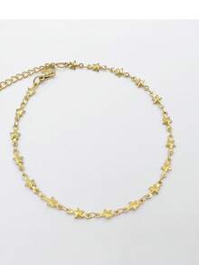 1 chiếc lắc chân nữ hình ngôi sao phong cách Bohemian đi biển, thép không gỉ, phụ kiện đeo hàng ngày làm quà tặng (số lượng ngôi sao ngẫu nhiên) - Vàng - Xem 4