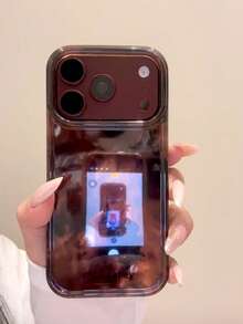 秋冬 Ins 風棕色與米色斑點啞光手機殼，適用於 iPhone 17 Pro Max、Apple 17 新機、15 Pro、16、16 Pro Max、14、18、18 Pro Max，全包覆軟保護套，女性小眾風格 - 棕色 - 查看 4