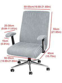 1 Set Plush Striped Elastic Office Chair Cover With Armrest Covers, Soft Detachable Office Chair Protector, Removable And Washable, Suitable For Home Study And Home Decor - Multicolor - View 12