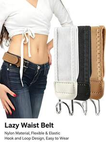 Bestseller No-Buckle Lazy Belt, Magic Tape Elastic Waist Belt, Portable Seamless Waistband, Essential For Outdoor Sports, Versatile Daily Accessory - A - View 7
