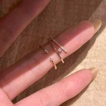 Two Pieces Set Of Elegant And Versatile Geometric Starburst Rings, Suitable For Women To Wear On Any Occasion, A Gift For A Loved One On A Date - Gold - View 1