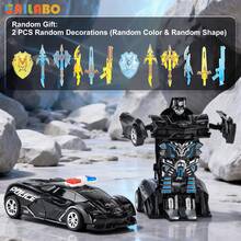 [Exclusive Color]Transforming Racing Car Toy - Auto-Transforming Robot Car Mini Toy Party Favor Perfect Gift From Mom To Boys! Racing Car Toy Children's Vehicle Racing Car Toy Boys Toy > Children's Racing Car Children's Toy Robot Car Boys Birthday Toy Back To School Season - Multicolor - View 13