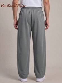 Vancamel Pulse Men's Pants Outdoor Casual Style Loose Comfortable Men's Long Pants Versatile Striped Drape Men's Long Pants - Dark Grey - View 3