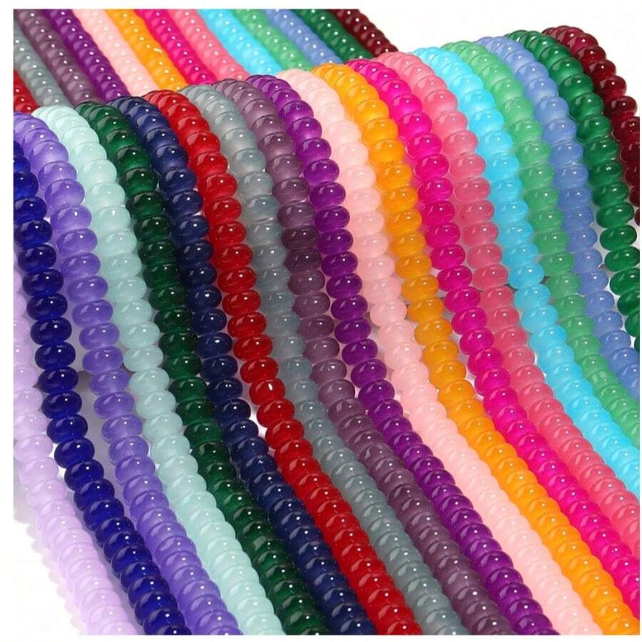 50pcs/100pcs 5*8mm Wheel Beads, Used For DIY Handicrafts, Bag Charms, Keychains, Phone Charms, Handmade Materials - Multicolor - View 1