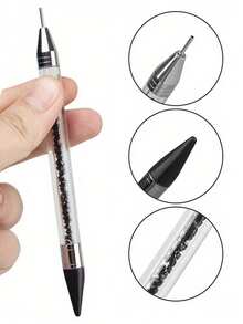 Rhinestone Pickup Tool With Tweezers, Rhinestone Wax Pen, Gemstone Pickup Pen Diamond Jewelry Decorator, Rhinestone Tool Set For DIY Nail Art Decoration - Multicolor - View 7