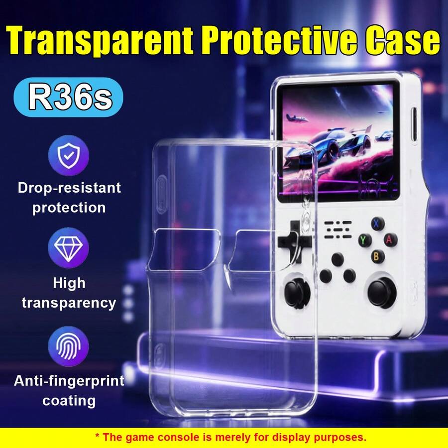 1pc Transparent TPU Protective Case, Compatible With R36S Handheld Game Console, Ultra-Thin Soft Shell, Shockproof, Scratch-Resistant, Anti-Fingerprint, Snug Fit, Easy Installation And Removal, Full Access To Buttons And Charging Port, Game Accessory