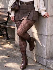 1 Pair Triangle Pattern Pantyhose Chic Glam Curve-Friendly Stretch For Party Night Date Spring - Multicolor - View 2