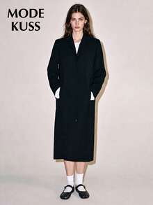 MODE KUSS 新款女式時尚極簡小眾設計分趾瑪麗珍平底鞋，黑色柔軟面單條帶低鞋口女鞋，復古百搭裙裝 - 黑色 - 查看 3