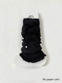 1/2/3/5 Pairs Women's Multi-Color Warm Vintage Thick Autumn/Winter Versatile Spring Long Leg Warmers With Bowknot And Pearl Cute Slouchy Design - Multicolor - View 9