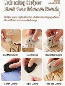 1pc Magnetic Ceramic Utility Knife, Auto-Retractable Safety Package Opener, Mini Portable Cardboard Cutting Knife, Anti-Cut Hand Express Parcel Unboxing Tool - Magnetic Ceramic Blade Starter Knife - View 5