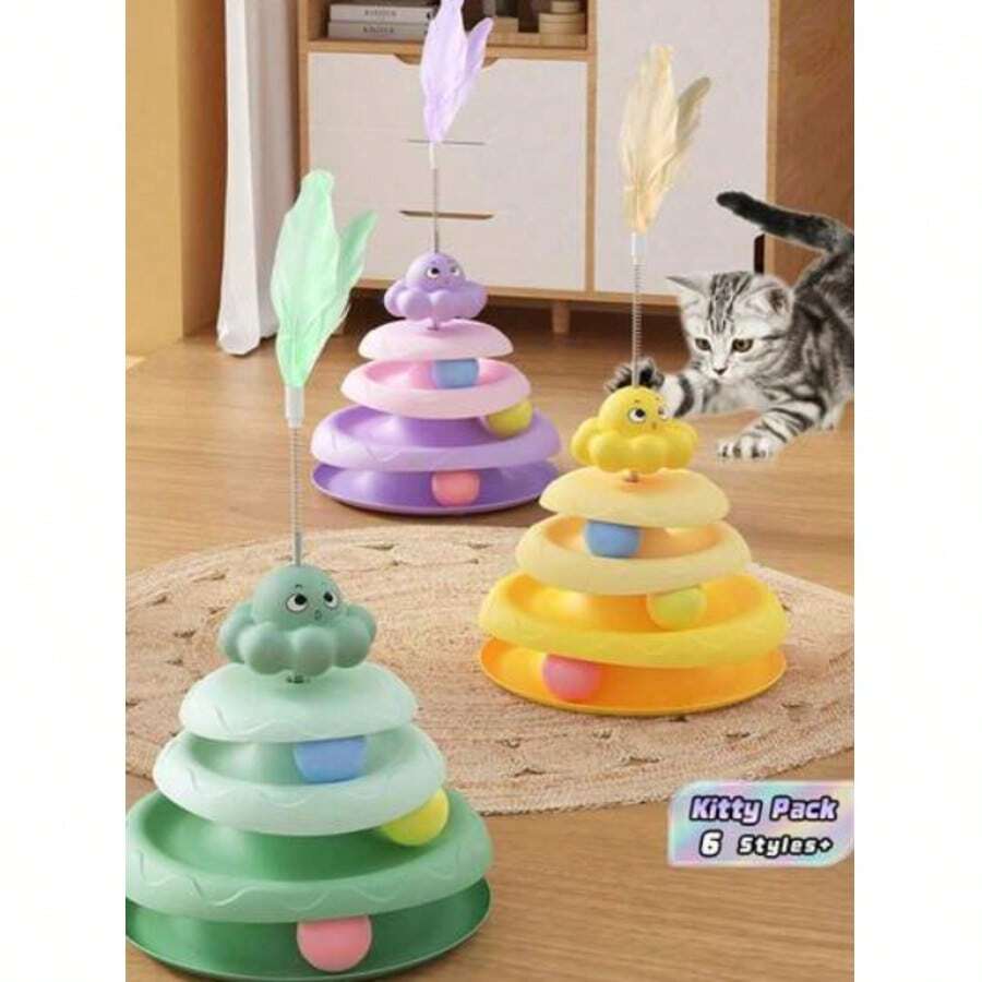 Octopus Cat Rotating Toy With Cat Teaser Wand, Self-Entertainment Cat Toy To Relieve Boredom - View 1