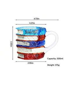 1pc 3D Book-Shaped Glass Coffee Mug, Layered Book Design Glass Cup Suitable For Coffee, Tea, Milk And Hot Drinks, Artistic Literary Design, Ideal For Readers, Writers And Book Lovers, Unique Creative Desktop Cup, Suitable For Office, Home, Study And Library, Transparent Heat-Resistant Glass Coffee Cup With Handle, Perfect Gift For Bookworms, Students And Teachers. - Multicolor - View 12