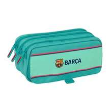 FC Barcelona Large Triple Pencil Case, Large Capacity School Pencil Case With 3 Compartments And Zippers, Side Carry Handle, Back To School - Large Triple Organizer - View 1