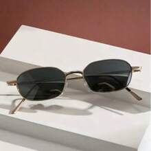 1 Pair Women's Metal Square Small Frame Fashion Glasses - Dark Grey - View 1