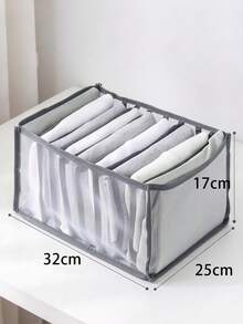 1/2/3PCS Wardrobe Clothing Divider Storage Box, Foldable Mesh Drawer Organizer Set, Divided Underwear Storage Box, Breathable Fabric Wardrobe Dividers For Bras, Socks, And Underwear, Space-Saving Home Clothing Storage Containers - Grey - View 8