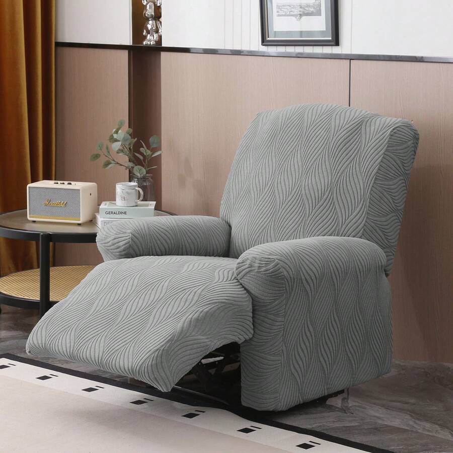 4/6/8pcs Printed Casual Recliner Chair Cover - Suitable For All Seasons. Office, Living Room, Home Decoration Chair Cover. Washable - Grey - View 1