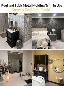 Self-Adhesive Stainless Steel Decorative Trim, Flexible Mirror Wall Decorative Line, Suitable For Living Room, Ceiling, Furniture Edges, Peel And Stick DIY Home Decor Strip - Gold - View 2