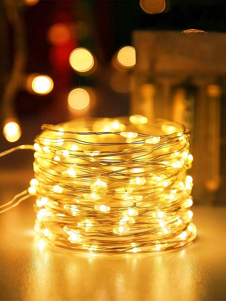 100 Led 10M Plastic String Light, Funny Extendable Decorative Light For Home-Home Decoration-Christmas Decoration-House Decoration-Christmas Gift