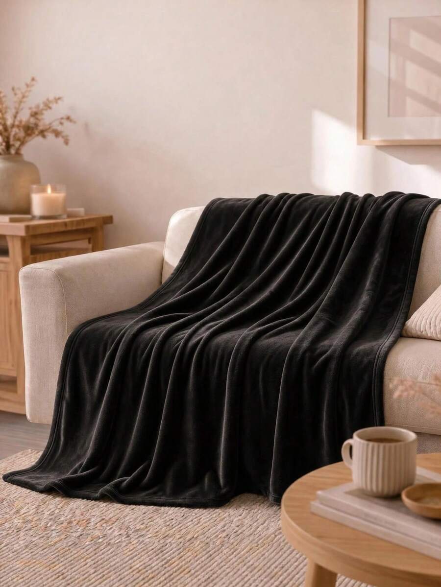 [Soft & Lightweight Plush Blanket]280g/㎡ Soft & Lightweight Plush Comfortable Warm Blanket - Extra Large Size, Suitable For Bed, Sofa, Lounge Chair, Travel, Camping, Autumn Decor, Room Decor - Multicolor - View 1