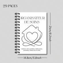 Spiral Notebooks, French Caregiver Log Journal For Daily Care Notes, Appointments, Medication, Vital Signs, Meals, Tasks, Bills And Important Notes - A5 - View 2