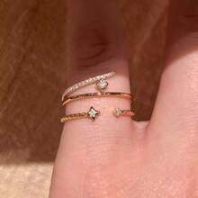 Two Pieces Set Of Elegant And Versatile Geometric Starburst Rings, Suitable For Women To Wear On Any Occasion, A Gift For A Loved One On A Date - Gold - View 3