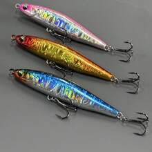 3 mồi câu giả bút chì chìm 28.5g nặng, quăng xa, dùng cho cá bass, cá pike, cá ngừ, hồ và biển - Nhiều màu - Xem 2