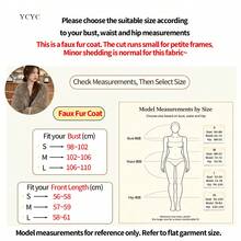 YCYC 女款秋冬新款人造狐狸毛 V 領極簡優雅毛皮大衣 - 摩卡棕 - 查看 2