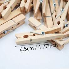 These Strong, Natural Birch Wood Clothespins Are Suitable For A Variety Of Uses, Including Drying Clothes, Sealing Snack Bags, Hanging Photos, Crafting, Holiday Decorations, And Photo Displays. - Multicolor - View 6