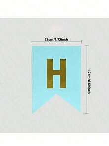 1pc Birthday Triangle Flag Banner With Gold Foil Fishtail And "Happy Birthday" Print, Birthday Party Decoration - Green - View 2