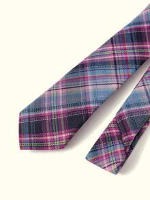 Popjeli 1pc Women Casual Plaid Striped Pattern Necktie, Suitable For Dating, School, Outings, And Photo Shoots, All Seasons For Dress For Christmas Decor - Multicolor - View 9