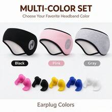 1 Set Sleep Soundproof Eye Mask + Earplugs, Adjustable Hook And Ring Eye Mask, Multi-Functional Eye Mask And Ear Muffs With Earplugs, No Pressure Restriction On Ears Noise Blocking, Adjustable Sports Headband, Cold Protection, Suitable For Year-Round Sleep, Napping And Night Use. Suitable For Bedroom, Travel, Office, School And Outdoor Activities Winter Accessories, Multiple Colors Available, Sleep Mask, Eye Mask, Pink Eye Mask - Multicolor - View 5