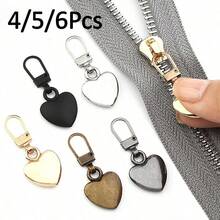 4/5/6Pcs Heart-Shaped Zipper Pulls With Small Hole, Semi-Automatic Detachable Zipper Head, Suitable For Replacing Zippers On Bags, Jackets, Clothes, Shoes And Boots, Pendant Zipper Pulls - Multicolor - View 2