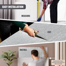 Geezy Radiator Foil 4m X 50cm - 3mm Thick Reflective Insulation Roll, Heat Deflector Panel, Thermal Efficiency, Aluminium Insulation Foil For Behind Radiators, Homes & Offices - one-size - View 4