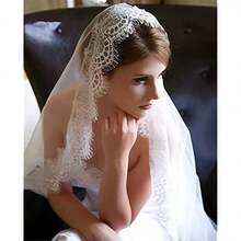 2026 New High-End Lace 3m Long Bridal Veil White/Ivory Wedding Veil Mantilla Wedding - White - View 3