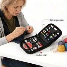 1 Set Premium Portable Sewing Tool Kit Storage Bag, Multifunctional Mini Sewing Supplies Set, Home Handmade Embroidery Kit, Retro Sewing Tools Quilting Accessories, Suitable For Travel Essentials, Home Decor, Hilo, DIY Crafts, Pants, Buttons, Crochet Hooks, Sewing Machine, Needles, Threads, Sewing Fabrics, Valentine's Day, Wedding, Carnival - Multicolor - View 5