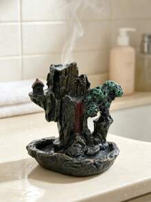 1pc Landscape Waterfall Backflow Incense Burner, Ceramic/Resin Zen Meditation Decor, Chinese Style Incense Cone Holder, Suitable For Home Living Room And Tea Room, Unique Housewarming Gift And Yoga Gift - 1pc - View 7