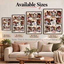 1pc Personalized Couple Photo Collage Customized Wall Art, Custom Love Custom Poster, Anniversary Gift, Romantic Bedroom Decor,Pictures Custom Photo, Customizable Things, A Gift For A Friend, Optional Frame - Multicolor - View 4