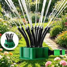 1pc Garden Irrigation Sprinkler, 360° Multi-Function Multi-Head Watering Device For Lawn And Plants, Gardening Irrigation Tool, Shower Head Sprayer - 12-head - View 10
