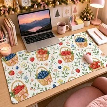 1pc Cute Fruit Basket Print Desk Mat, Decorative Makeup Mat, Nail Art Table Pad, Non-Slip Large Table Protector For Bedroom Vanity S/M/L/XL - View 9