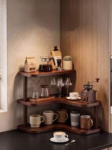 1pc 3-Tier Desktop Storage Rack, Kitchen Countertop Spice Bottle Organizer, Living Room Cup & Tea Set Miscellaneous Storage Shelf - Multicolor - View 3