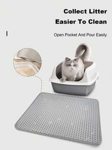 Thảm lót cát mèo chống thấm nước 2 lớp, nhiều kích cỡ, thảm giữ cát có thể giặt, dày 0.8cm, phù hợp cho khay cát cỡ nhỏ, vừa và lớn - Xám - Xem 4