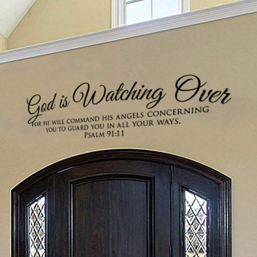 1Set Bible Verse Christian Wall Sticker God Is Watching Over Psalm 91:11 Stand Fast In Liberty Galatians 5:1 Wall Decals Bedroom Living Room Home Wall Decor - Bible Verse - View 1