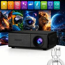 Compact LED Mini Projector, Supports Wired Phone Screen Mirroring, USB Powered Portable Home Theater Projector, Built-In Speaker, Suitable For Movies And Outdoor Use, Compatible With Smartphones And Laptops, PD Cable Only, No Plug Or Power Adapter Included - Black - View 9
