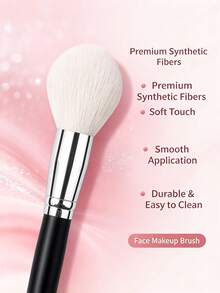 1Piece Professional Powder Brush Large Soft Dense Bristle Blush Brush Blending Cosmetic Makeup Brushes Tool For Beauty Gift - Black - View 5